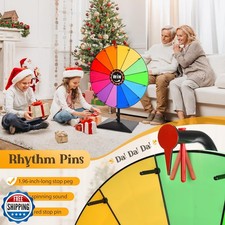 AugFir 24-inch Prize Wheel, Adjustable 32"-61" Height Desktop and Floor Stand...