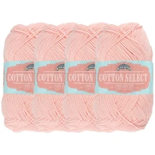 JubileeYarn Cotton Select Yarn - 50g/Skein Sport Weight - Peach - 4 Skeins