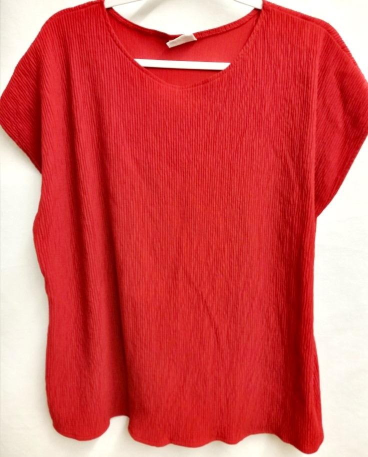 Basic editions 3X red crinkle spandex stretch sco… - image 1