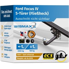 ANHÄNGERKUPPLUNG für Ford Focus IV HN ab 18 starr GDW +7pol E-Satz ABE