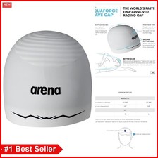 Silicone Swim Cap Adult White Large Fina Approved Hydrodynamic Racing