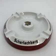 Scharlachberg Meisterbrand German Table Cigar Porcelain Ashtray 8 1/2" Vintage