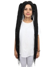 Women's Extra Long Dreadlock Lace Wig, Synthetic Flame-Retardant Fiber