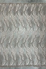 Katelyn TAUPE Vines and Swirls Corded Embroidery on Mesh Fabric by the Yard - 1