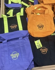 Trader Joe's Mini Halloween Canvas Tote Bag Set of 4 RARE LIMITED EDITION