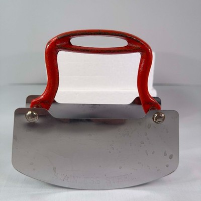 VTG Acme double blade rocking food / herb chopper, stainless steel red cast iron