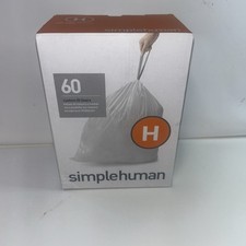 simplehuman Code H 60 Liners, 50 Recycled Custom Fit Bin Bags in Dispenser Pack