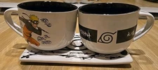 Just Funky Naruto 2002 Shippuden Plate & 2 Ramen Soup Bowl Mug Cup No Spoons 