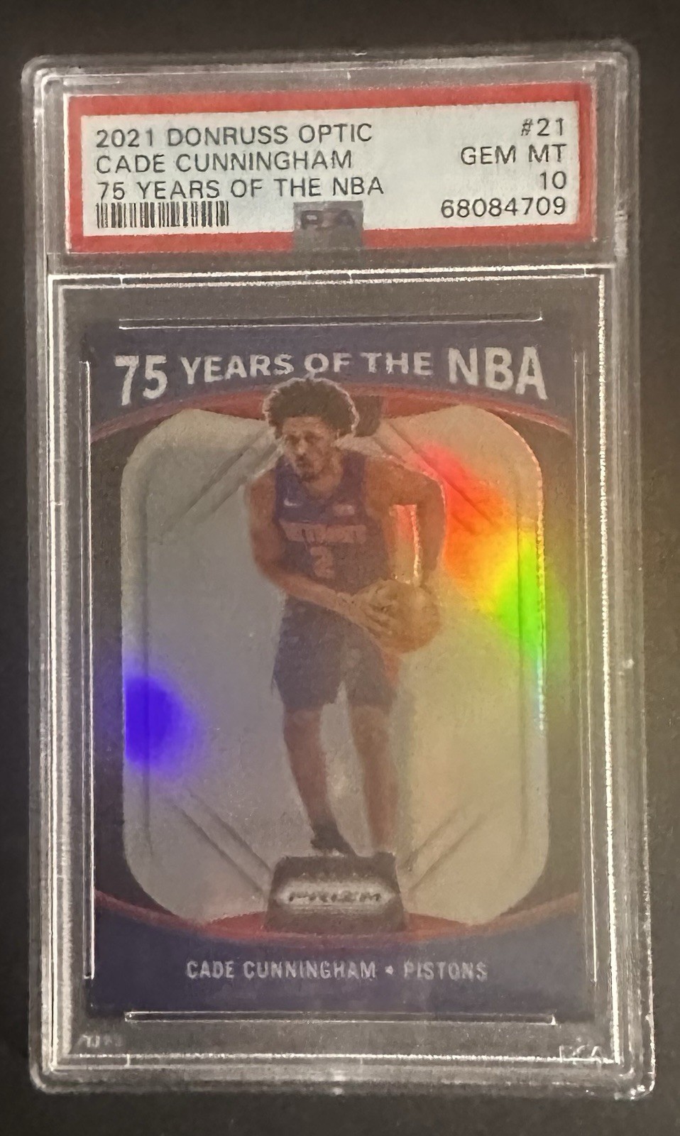 💎PSA 10 Rookie CADE CUNNINGHAM💎2021 Optic 75 Years NBA #21 Pistons RC 💎📈