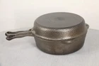 VINTAGE GRISWOLD No. 8 SM LOGO HAMMERED DOUBLE SKILLET 2028 & 2040 HINGED LID