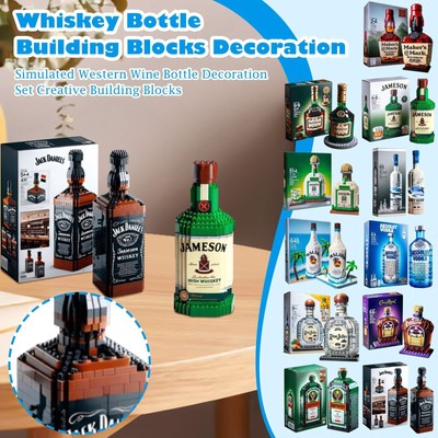 Toy Brick Whiskey Bottle Imported Imitation Foreign Wine Bottle Ornaments Set-