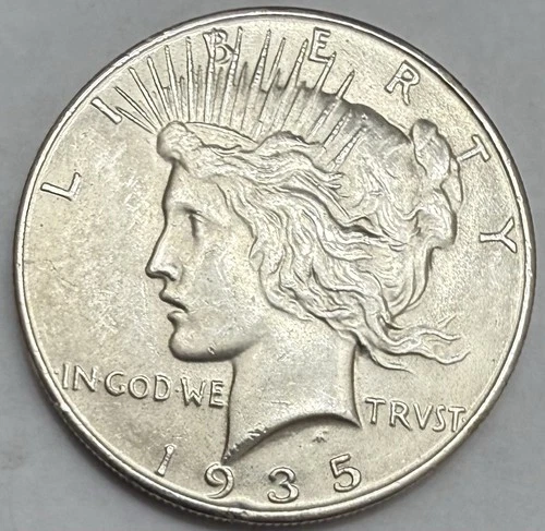 1935-P Peace Silver Dollar AU/BU Details