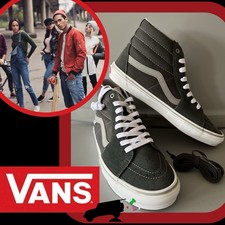 Nuevas Zapatillas VANS Sk8-Hi ~ 2 Tonos Gris y Negro Gamuza con Blanco ~ Para Hombre Talla 13