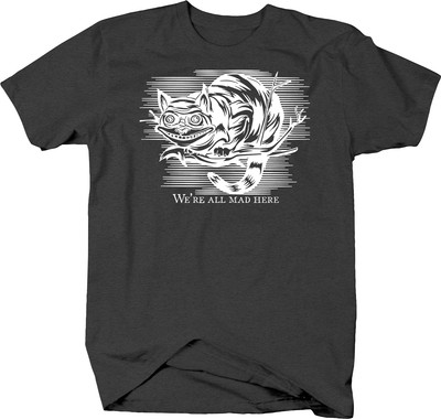 Were All Mad Here Movie Tshirt for Men Dark Gray