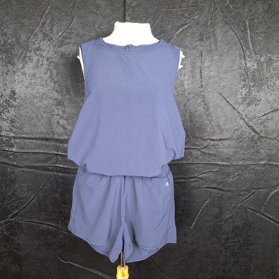 S Navy Gapfit Studio Relaxed Activewear Breathable Elastic Waist Zip Back 