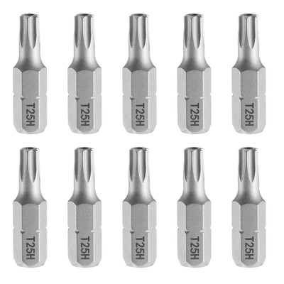 10stk T25H Torx Schraubendreher Bit 1/4'' Sechskant Schaft 1'' Länge 6-Punkt-Kopf