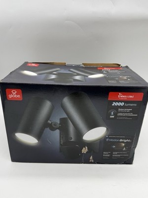 Globe Electric Twin Head Security Light, 22W, Motion Activated, Model 180-Degree
