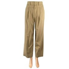 Everlane Khaki High Rise Pleated Baggy Palazzo Wide Leg Trousers Dress Pants 00S