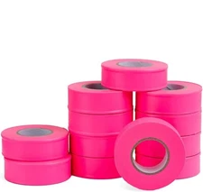 Flagging Tape - Pink - 300 feet Non-Adhesive Plastic Ribbon Pack of 12 Roll