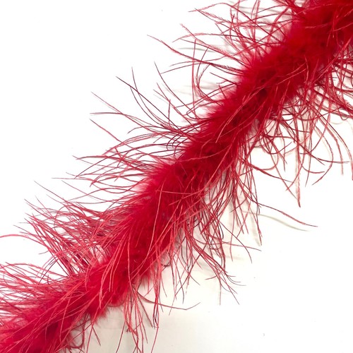 Ostrich & Marabou Feather Boa Trim per 10cm - Red - Bild 1 von 3