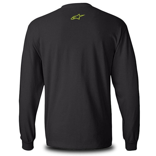 Genuine Alpinestars Motocross Motorcycle Superbike Black Long Sleeve Tee T-Shirt - Picture 2 of 5