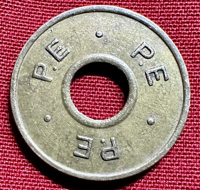 1960s UK Slot Token P.E By Phonographic Equipment For Bally Fruit Slot Machines
