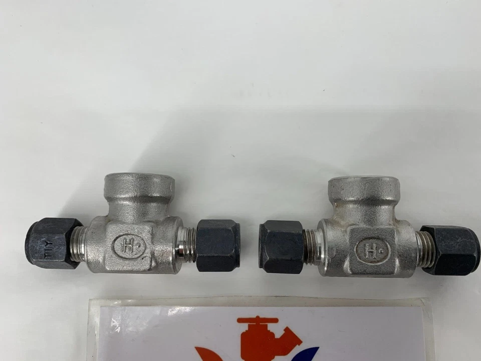 2-Ham-Let 772LF SS 1/4 F Branch Tee 316SS Comp x Comp x FNPT 1/4" Pipe Let-Lok - Image 2 of 4
