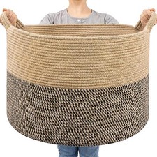 Extra Large Wicker Basket Storage 83L Woven Organizer Laundry Hamper
