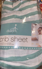 Aden by aden  anais Crib Sheet Mint Green  White Stripe Muslin Soft