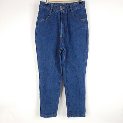 Womens Mom Jeans Blue High Waist Tapered Leg Denim Pants