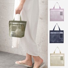 Shower Bag Mesh Makeup Organizer Transparent Portable Bath Accessory Tote Bag