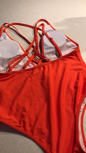 SHEIN One Piece Black Swimsuit Size Large Orange Color - Picture 4 of 4