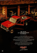 1985 Vintage Print Ad GMC S-15 4x4 Pickup Truck Red The classic no enthusiast