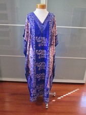 Zury Elephant Print V-Neck Boho Kaftan Free Size