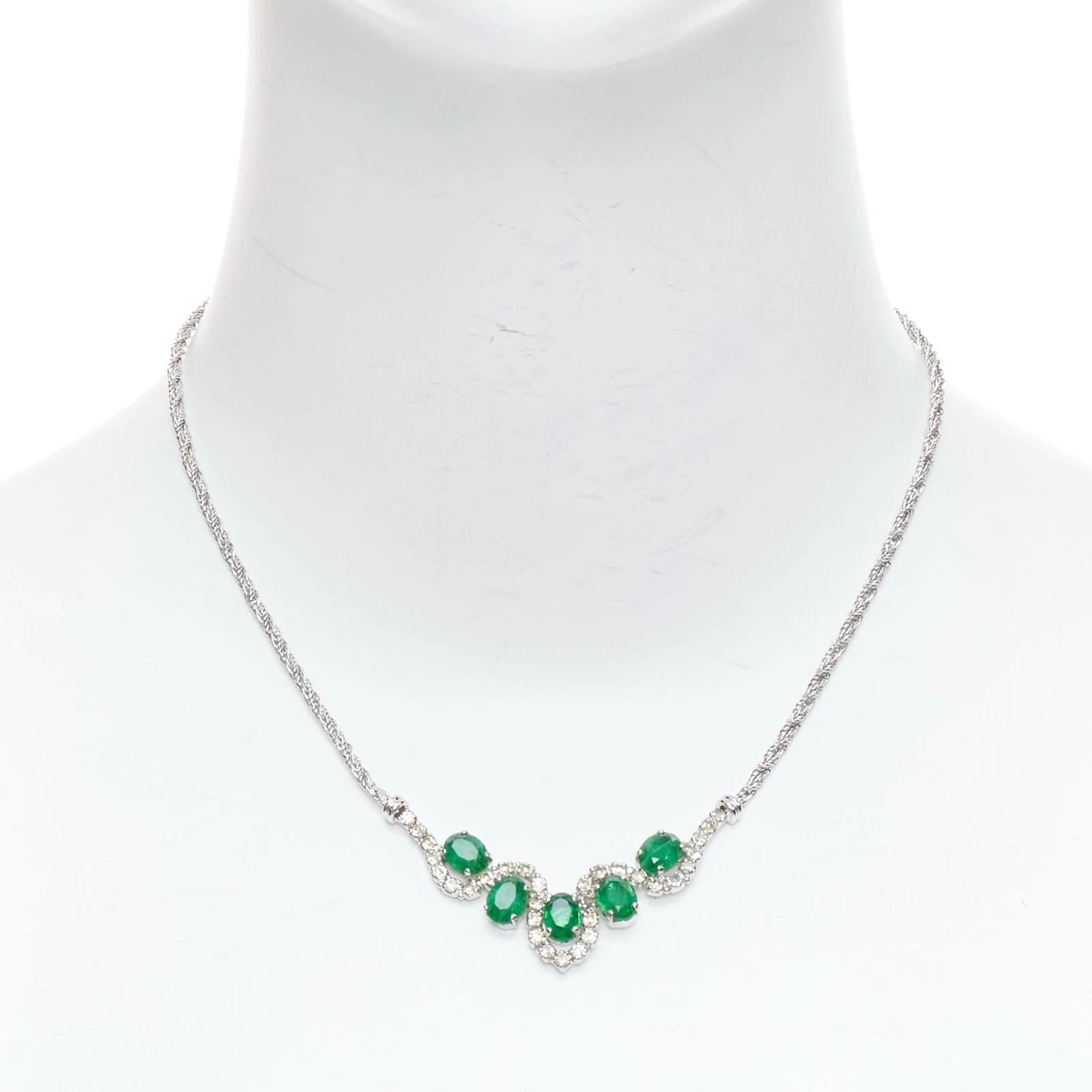 Collier ancien cristal grappe verte CHRISTIAN DIOR GROSSE