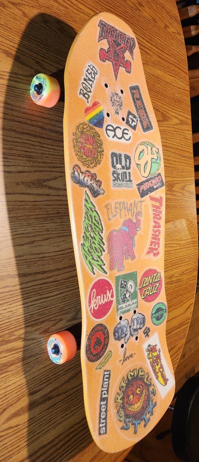 Dogtown Jay Adams "Rat Face" Skateboard w/Clear Grip Over Stickers, Snot Wheels