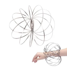 2 PCS  Flow Ring Spinner Ring Arm - Stainless Steel Spring Metal Sensory Rings