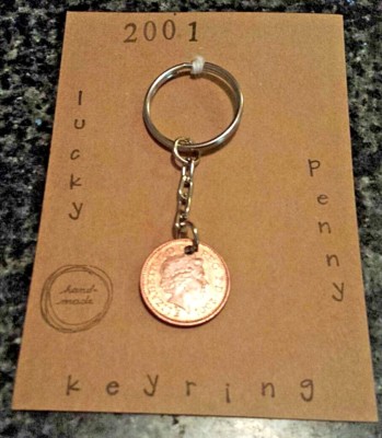 Glückspfennig Schlüsselanhänger Geburtsjahr 2001 Geburtstag Hochzeitstag Geschenk Andenken 