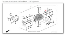 HONDA ACURA GENUINE OEM NSX Valve Fourth Exhaust AT Secondary Body 27471-PR9-000