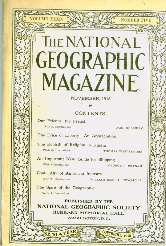 National Geographic Magazine - 1918 November - France - Russia - American Coal