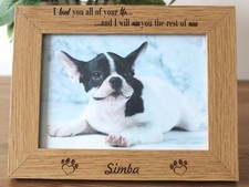 I Loved you all your life - Personalised 7x5 Dog Memorial Photo Frame & Wooden P