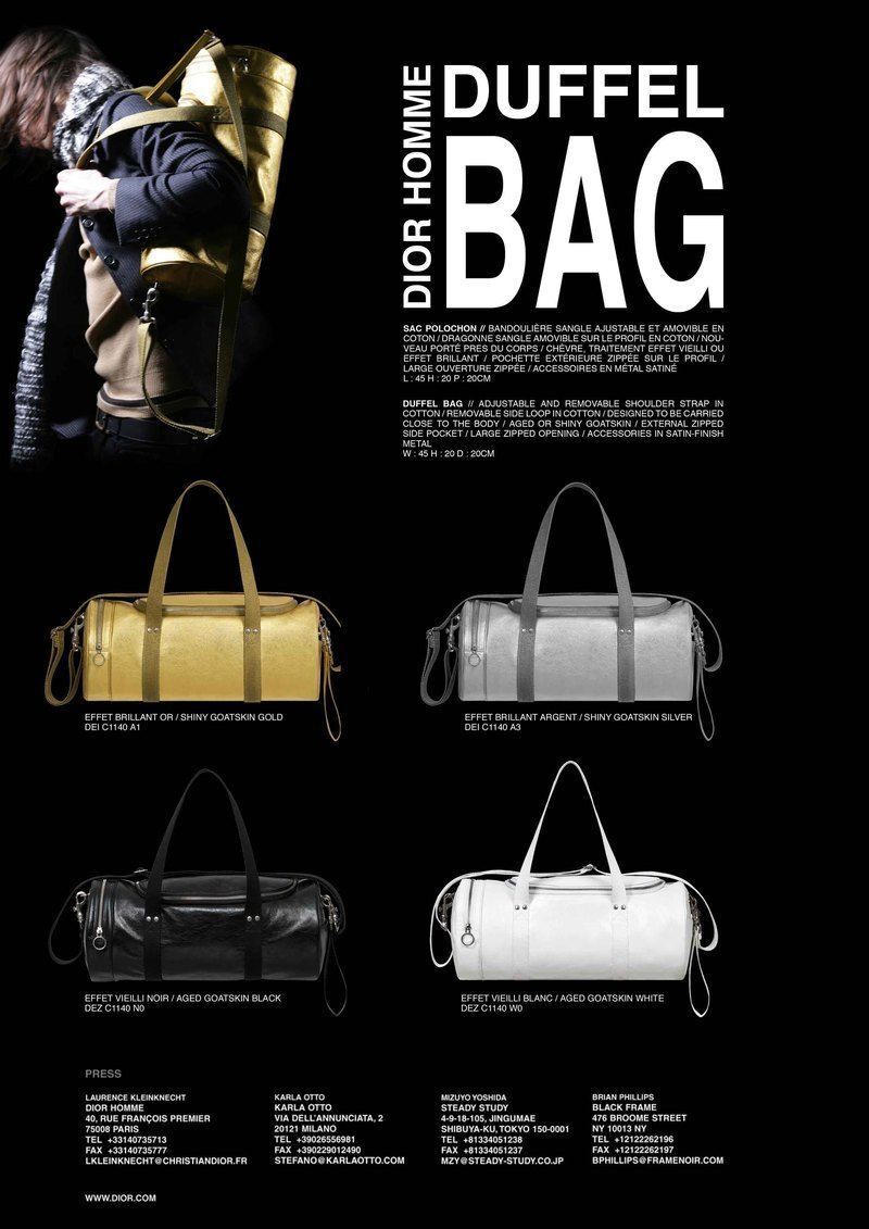 Dior Homme Leather Duffle Bag Gold Overnight Weekend Gym Dior Homme Leather Duffle Bag Gold Overnight Weekend Gym