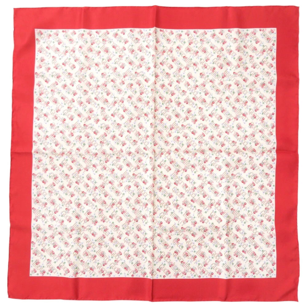 AUTHENTIQUE écharpe GUCCI LIBERTY collaboration imprimé floral beige/rouge soie