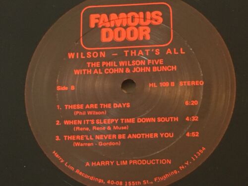 PHIL WILSON - Wilson - That's All ~ BERÜHMTE TÜR 109 {Original} mit Al Cohn, Bündel SCHÖN - Bild 4 von 5