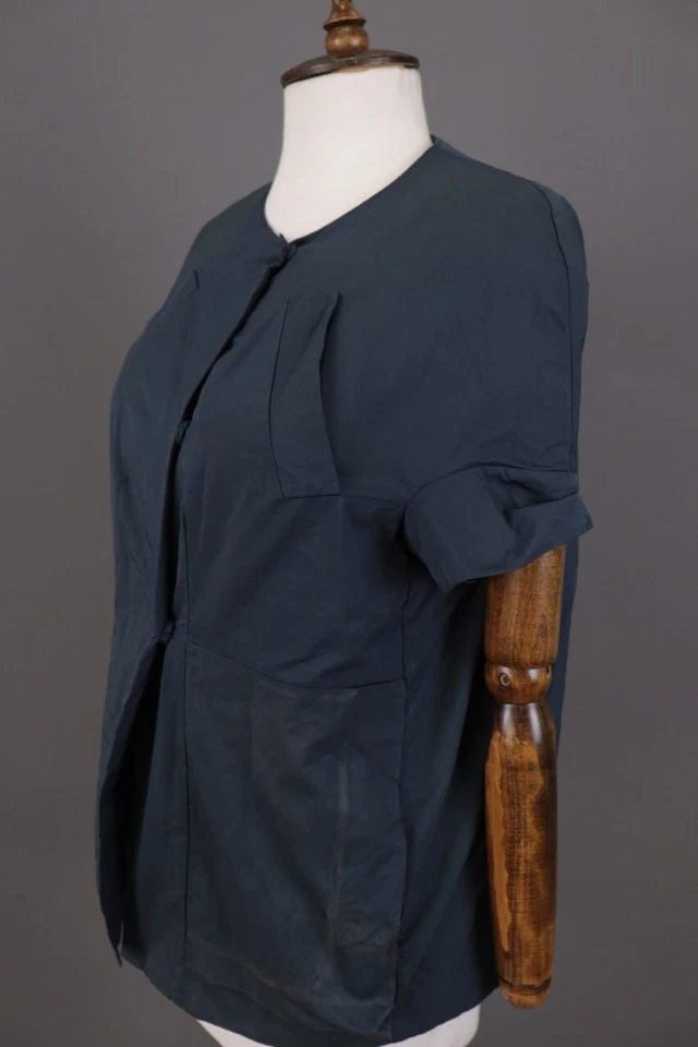 MARNI синий Snap короткий рукав блузка рубашка верхний размер 38 - Изображение 3 из 4