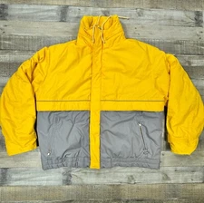 Vintage Mighty Mac Jacket Mens 42 Yellow Norsac Goose Down Outdoor Full Zip Coat