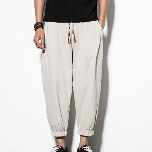 Pantaloni Corti Uomo Cotone Pantaloncini Harem Pants Casual Alla Caviglia  Lunghezza Baggy cinese | eBay