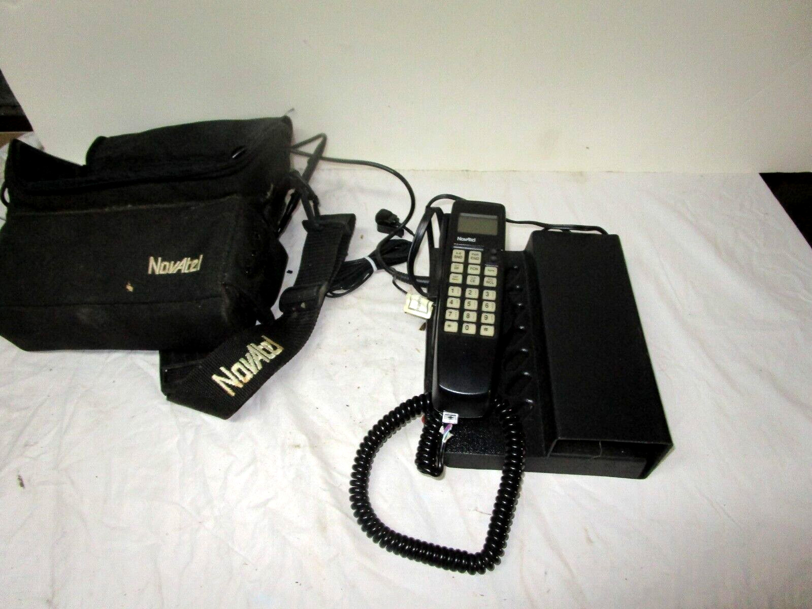 Vintage NovAtel mobile telephone with bag---untested