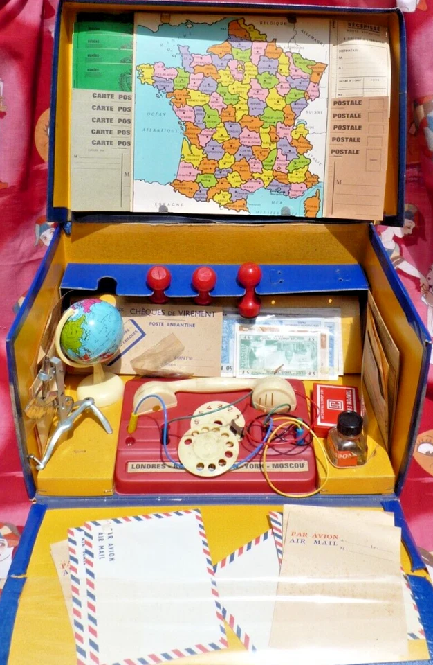 JOUET ANCIEN, ANCIEN INTÉRIEUR de BOITE POSTE ENFANTINE Transcar vers 1950 - Photo 2/4
