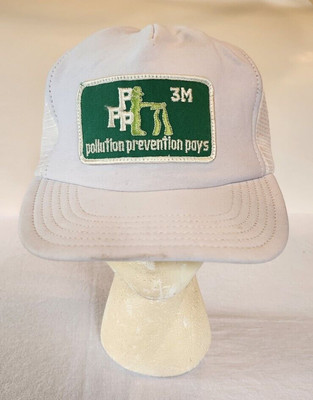 VTG Pollution Prevention 3M Cap Hat Snap-Back Mesh Pays Large Patch USA White 